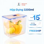 Hộp Đựng Thực Phẩm Việt Son Nắp Khóa 4 Cạnh Kín Hơi 3200ml